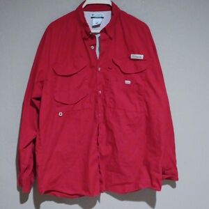 Columbia Men's Red Lightweight Outdoor Shirt Jacket